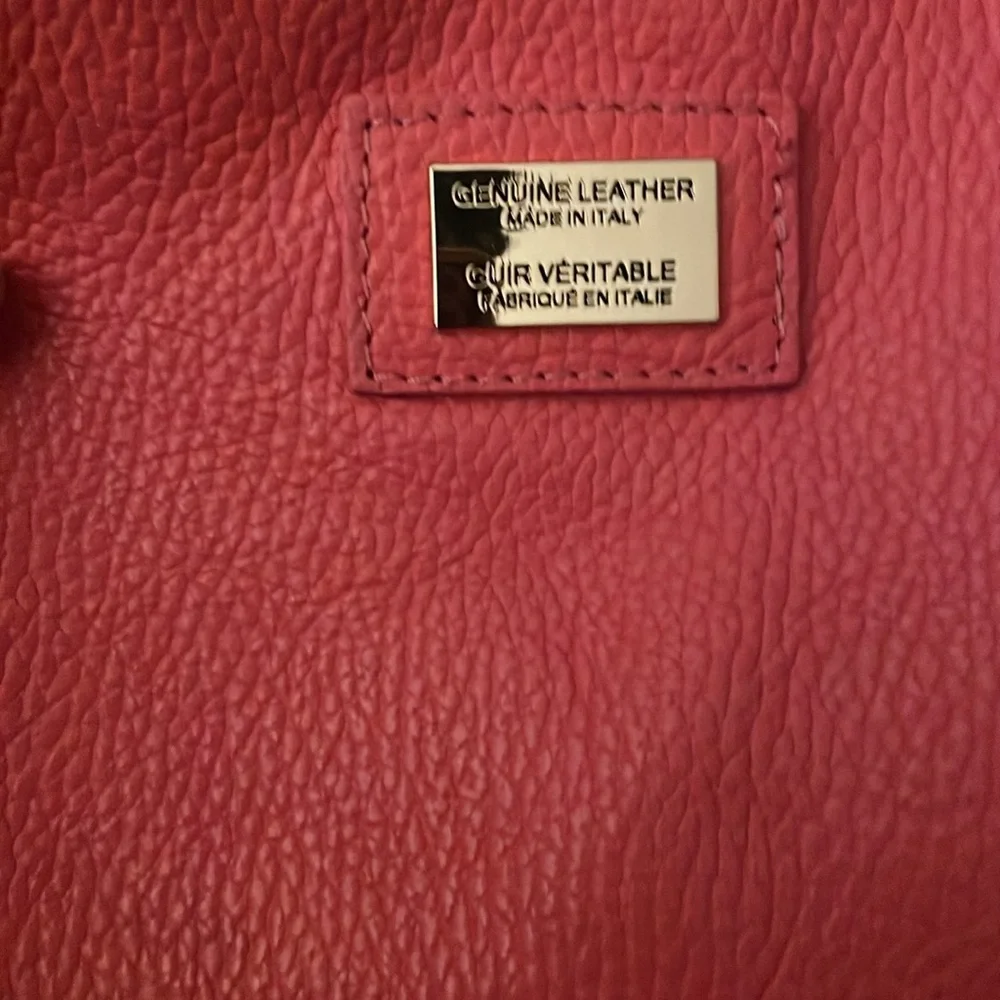 Stylish Coral Leather Tote Bag Italy - Picture 4 of 7